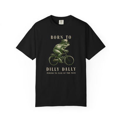 Dilly Dally Frog T-Shirt Retro Funny Froggy Meme Shirt Vintage Frog And Toad Aesthetic Frog Lover Gift For Her Birthday Viral Trendy Shirt T-Shirt Printify Black S