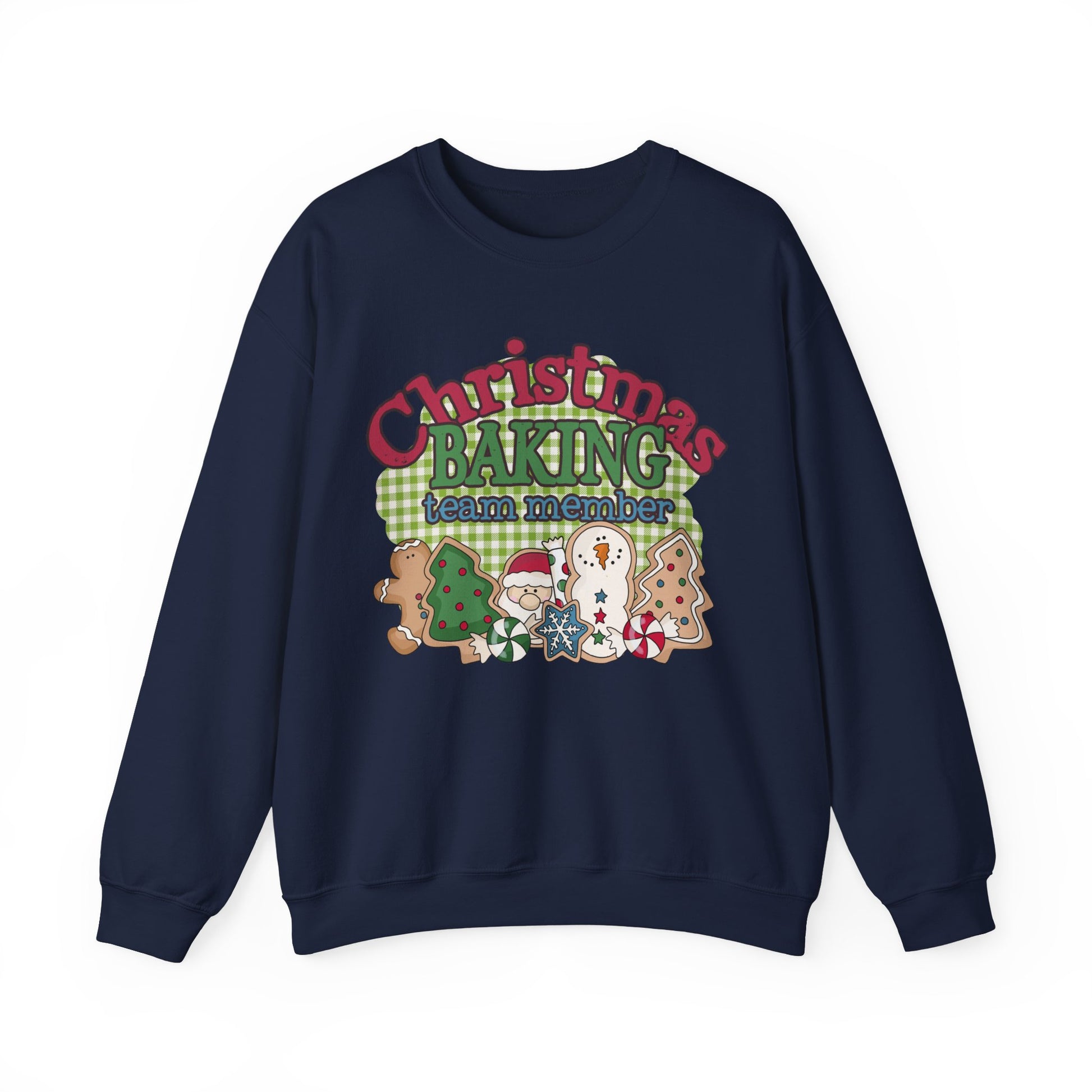 Christmas Baking Team Sweatshirt, Christmas Baking Crew Matching Sweater, Christmas Baking Women's Christmas Shirts, Christmas Cookie Crew Sweatshirt Printify S Navy 