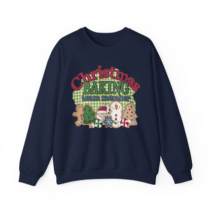 Christmas Baking Team Sweatshirt, Christmas Baking Crew Matching Sweater, Christmas Baking Women's Christmas Shirts, Christmas Cookie Crew Sweatshirt Printify S Navy 