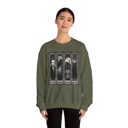 Edgar Allan Poe Sweatshirt The Raven Nevermore Gothic Horror Sweater Dark Academia Macabre Halloween Gift for Book Lovers Birthday Christmas Sweatshirt Printify