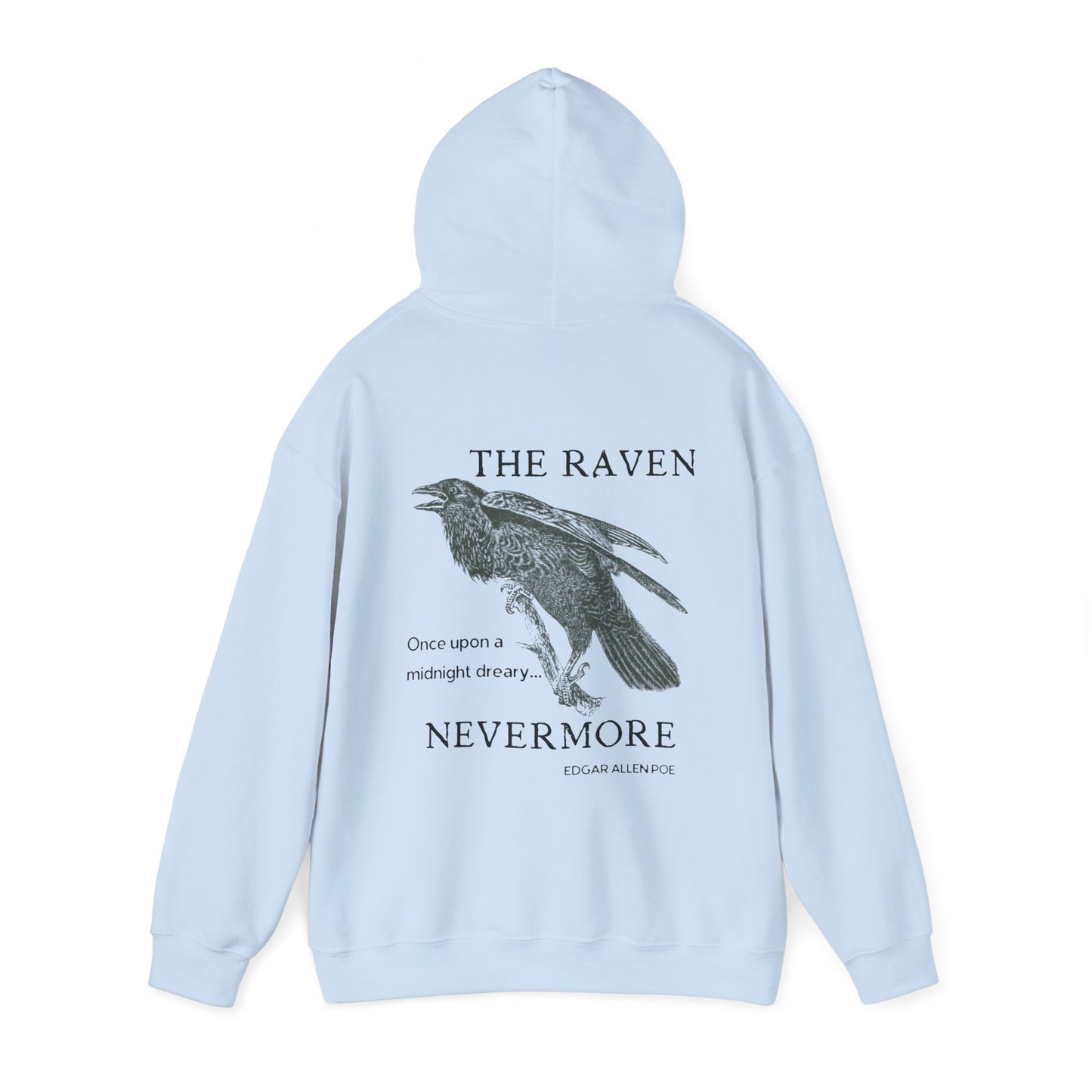 Halloween Vintage The Raven Hoodie, Spooky Season Sweater, Trick or Treating Shirt, Halloween Party Top, Edgar Allen Poe, Nevermore, Gothic Hoodie Printify   