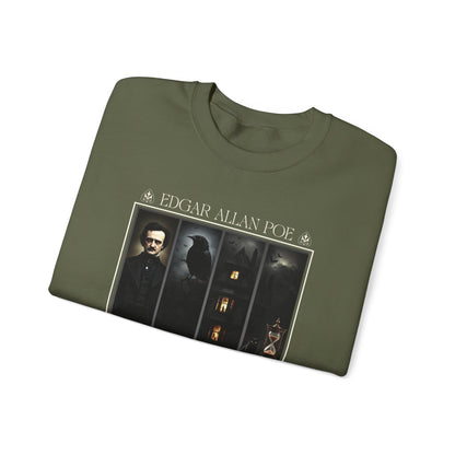 Edgar Allan Poe Sweatshirt The Raven Nevermore Gothic Horror Sweater Dark Academia Macabre Halloween Gift for Book Lovers Birthday Christmas