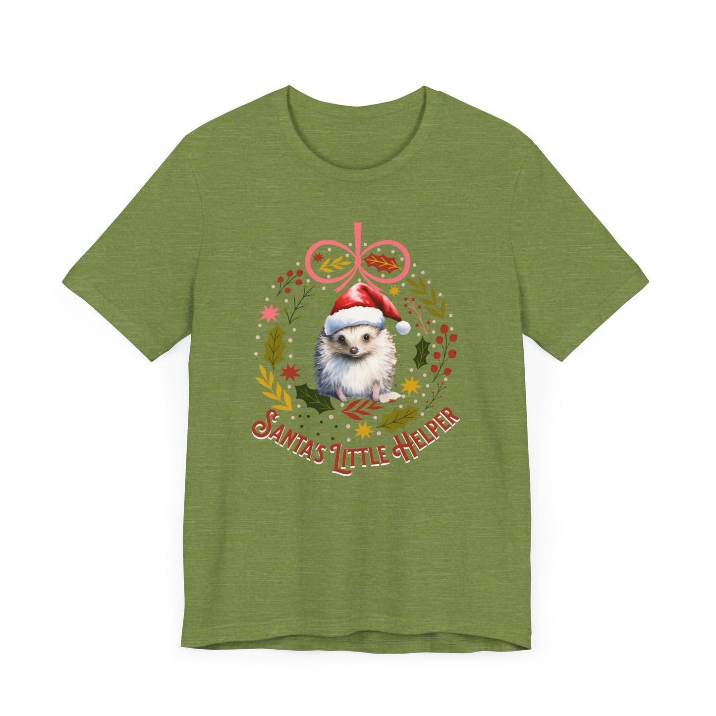 HedgeHog Christmas Shirt Cute Santa's Little Helper T-Shirt, Hedgehog Lover Gift, Merry Christmas Shirt, Country Christmas Animal Lover Gift T-Shirt Printify   