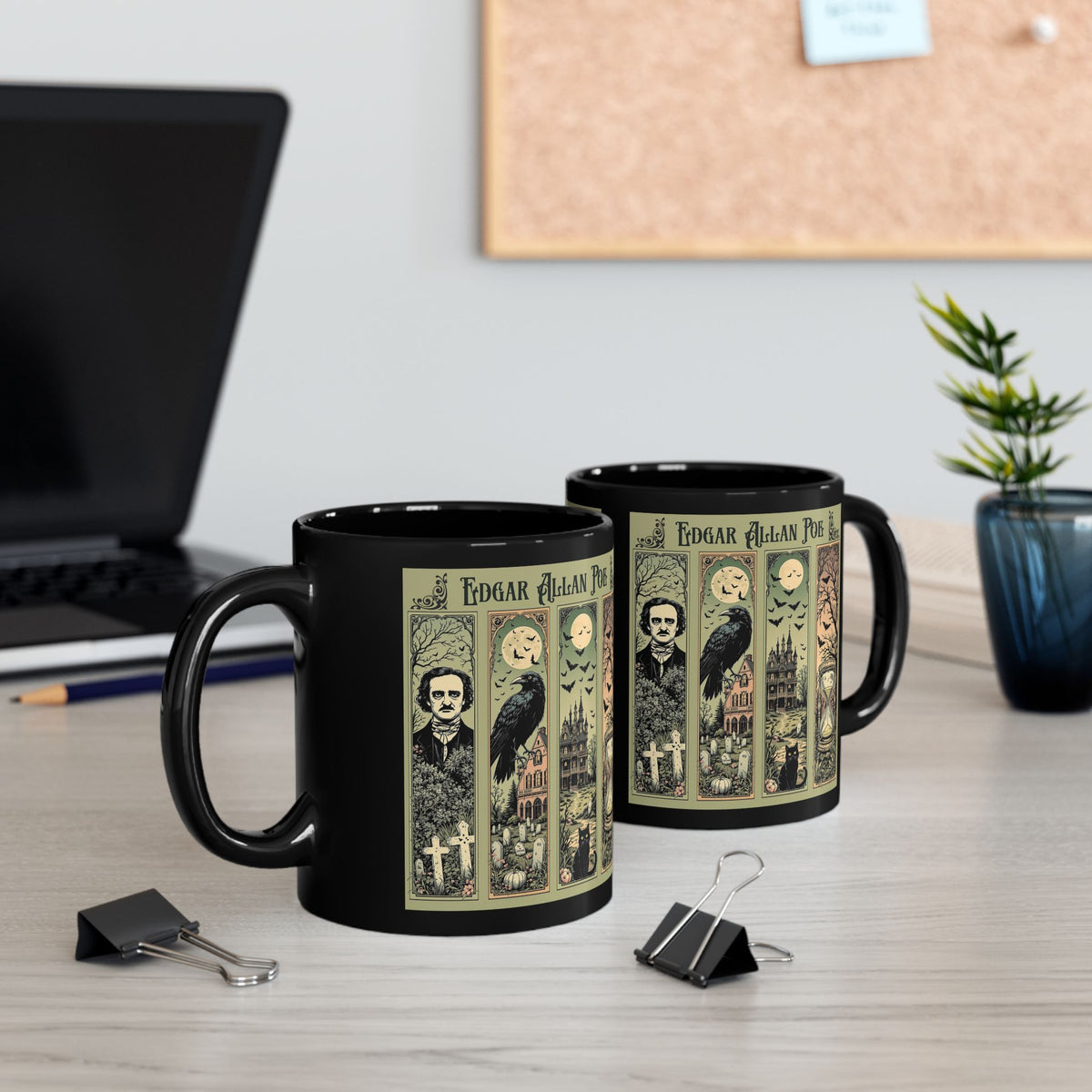 Edgar Allan Poe Mug Gothic Literary Gift For Book Lover Dark Academia Macabre Fall Coffee Cup Halloween Poetember Party Gift For Bookclub Mug Printify