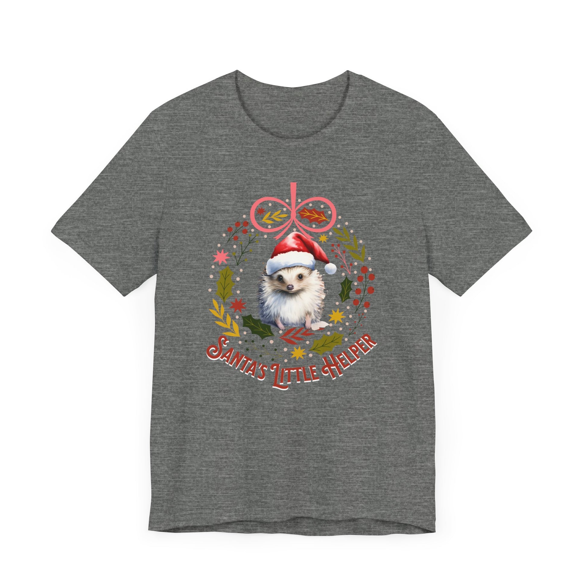 HedgeHog Christmas Shirt Cute Santa's Little Helper T-Shirt, Hedgehog Lover Gift, Merry Christmas Shirt, Country Christmas Animal Lover Gift T-Shirt Printify   