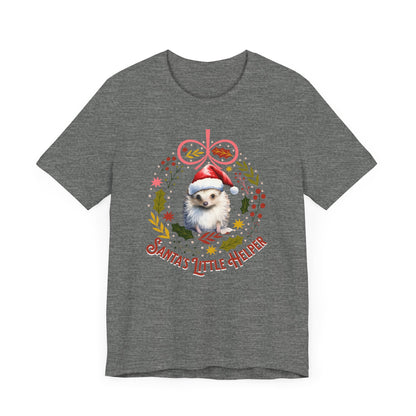 HedgeHog Christmas Shirt Cute Santa's Little Helper T-Shirt, Hedgehog Lover Gift, Merry Christmas Shirt, Country Christmas Animal Lover Gift T-Shirt Printify   