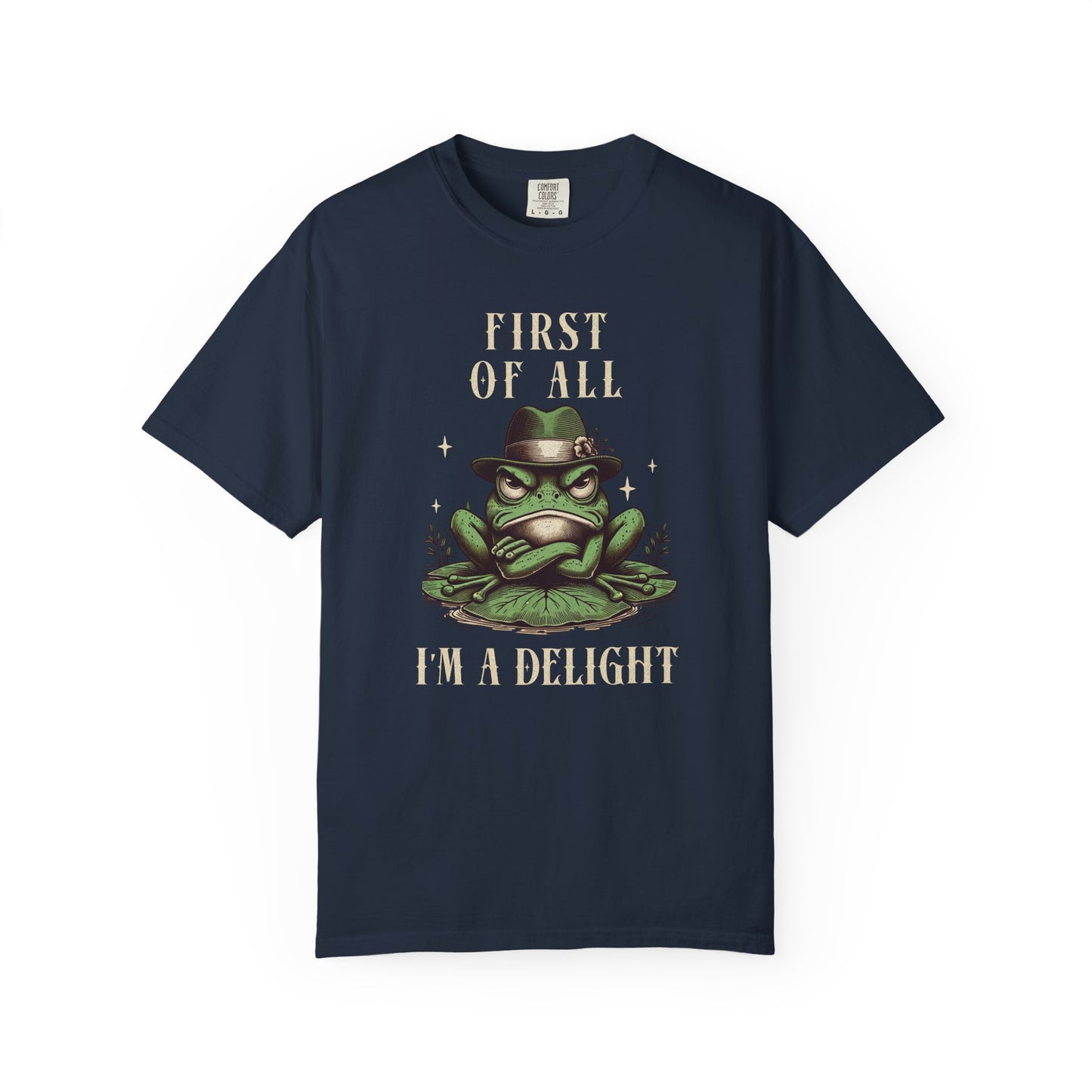 Funny Frog T-Shirt Retro Vibes Froggy Meme Shirt Vintage Frog And Toad Aesthetic Frog Lover Gift For Her Birthday Viral Trendy Shirt T-Shirt Printify Navy S