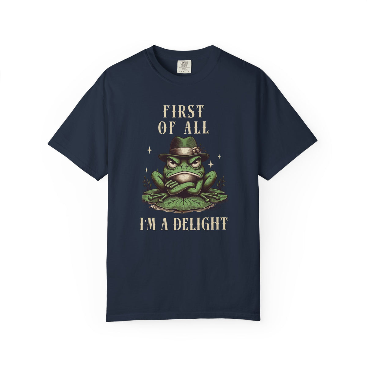 Funny Frog T-Shirt Retro Vibes Froggy Meme Shirt Vintage Frog And Toad Aesthetic Frog Lover Gift For Her Birthday Viral Trendy Shirt T-Shirt Printify Navy S
