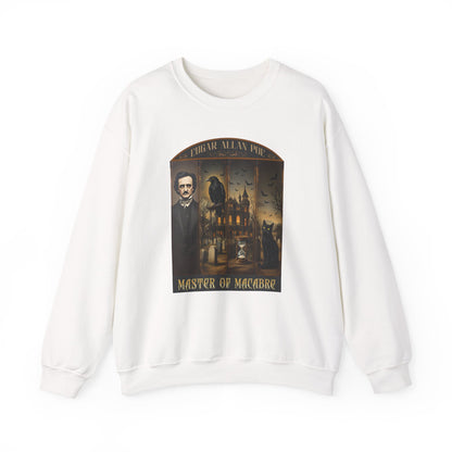 Edgar Allan Poe Sweatshirt The Raven Nevermore Gothic Horror Sweater Dark Academia Macabre Halloween Gift for Book Lovers Birthday Christmas Sweatshirt Printify White S