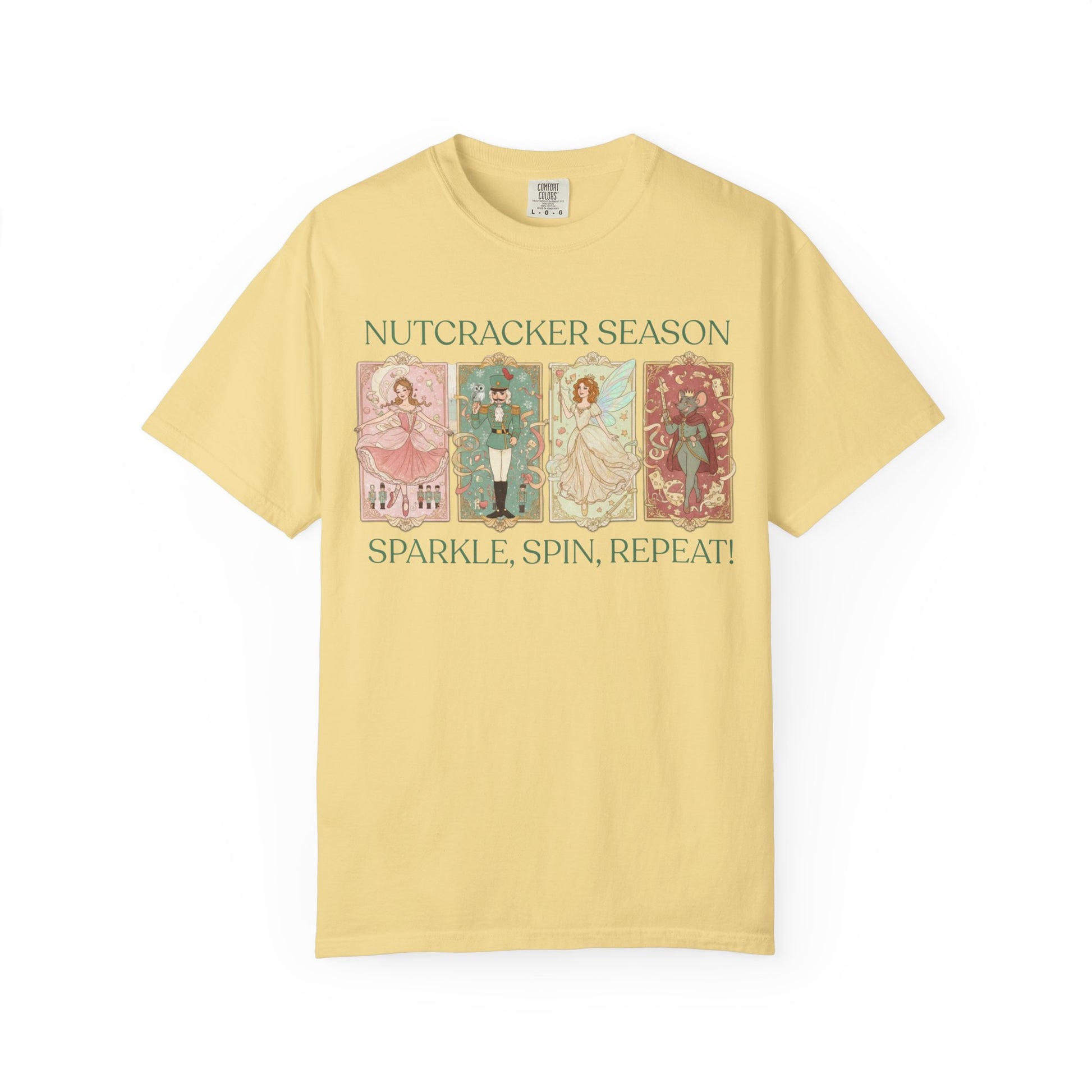 Nutcracker Ballet T-Shirt, Sugar Plum Fairy Christmas Tee, Holiday Dance Shirt, Coquette Pastel Christmas Gift T-Shirt Printify Butter S