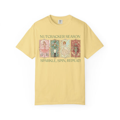 Nutcracker Ballet T-Shirt, Sugar Plum Fairy Christmas Tee, Holiday Dance Shirt, Coquette Pastel Christmas Gift T-Shirt Printify Butter S