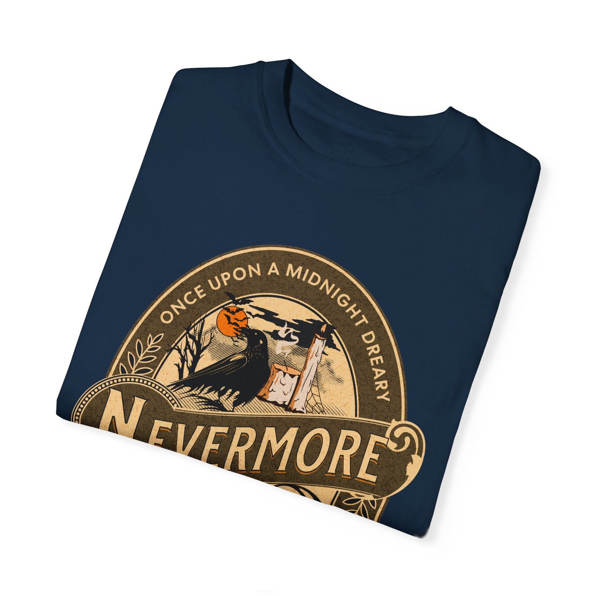 Edgar Allan Poe Shirt, Nevermore The Raven Tee, Book, Reading Lover Shirt, Halloween, Gothic, Light Academia Gifts, Comfort Colours TShirt T-Shirt Printify   