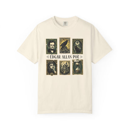 Edgar Allan Poe T-Shirt Gothic Graphic Tee The Raven Nevermore Quote Horror Literature Shirt Dark Academia Aesthetic Halloween Party Gift T-Shirt Printify Ivory S
