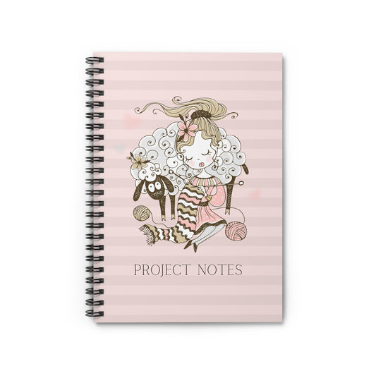 Fun Crochet & Knitting Notebook | Craft Project Journal | Craft Project Planner | Spiral Notepad | Spiral Notebook - Ruled Line Paper products Printify One Size  