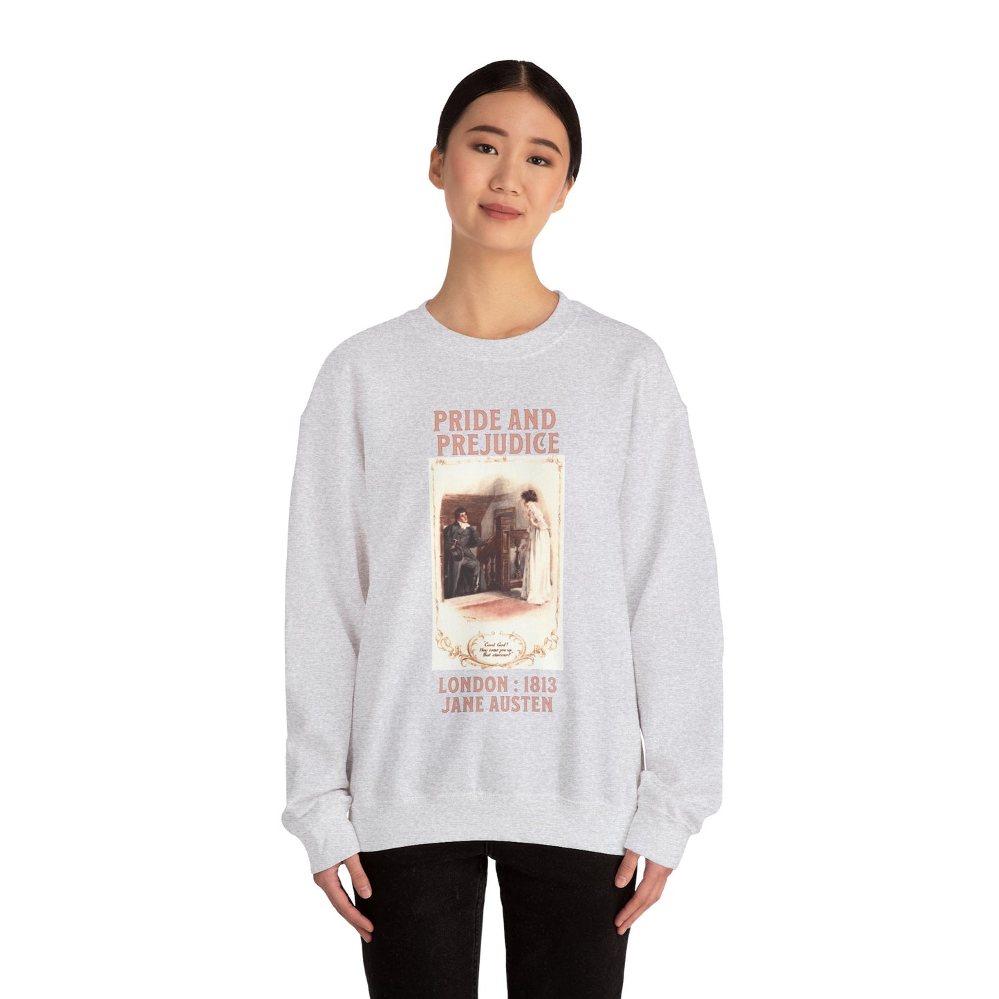 Jane Austen Sweatshirt, Pride & Prejudice Historical Romance Sweater, Bookish Literary Jane Austen Fan Art, Gift for Her, Bookclub Shirt Sweatshirt Printify   