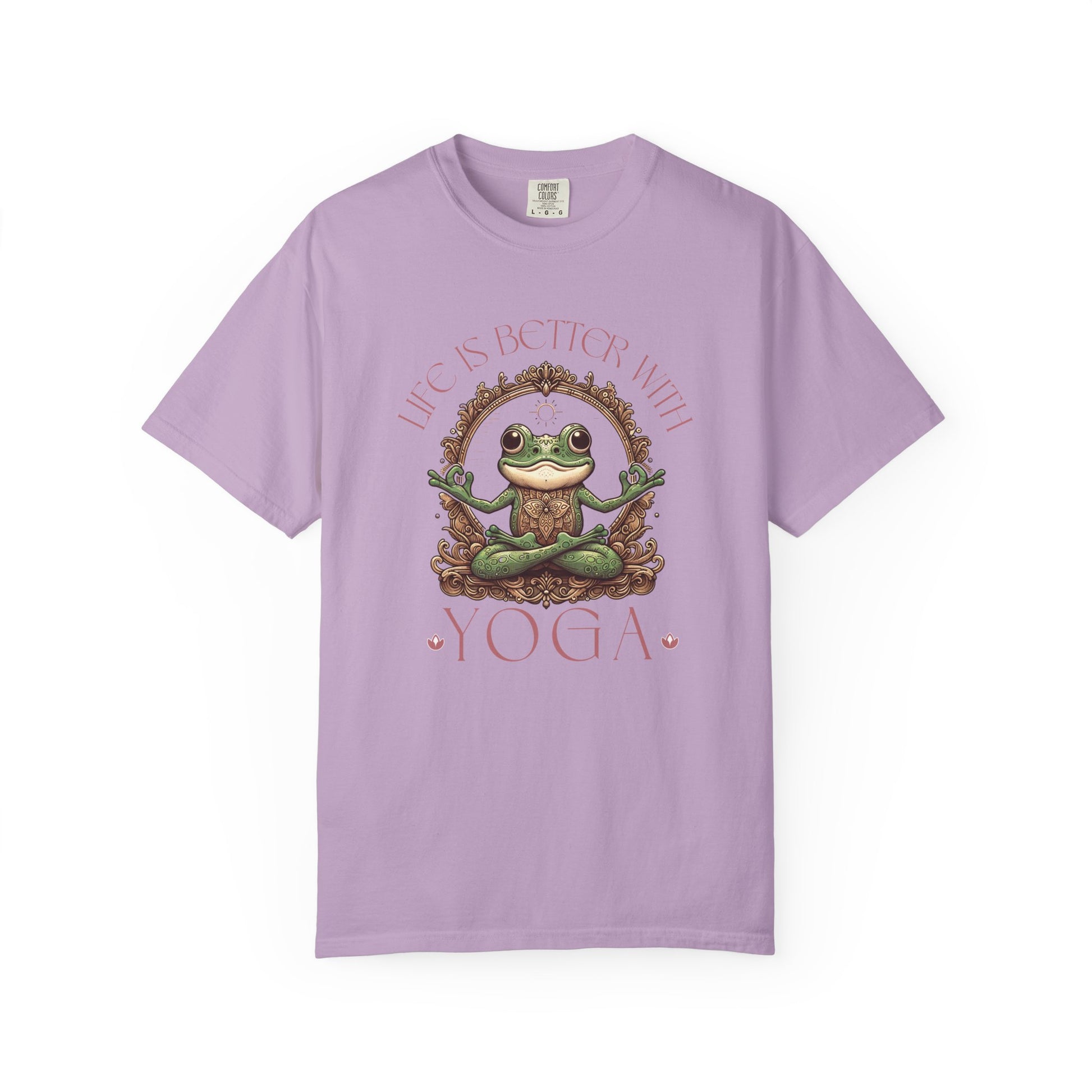Yoga Frog Life Is Better With Yoga Unisex T-Shirt, Casual Wear, Highlander Fan Gift, T-Shirt Printify Orchid S