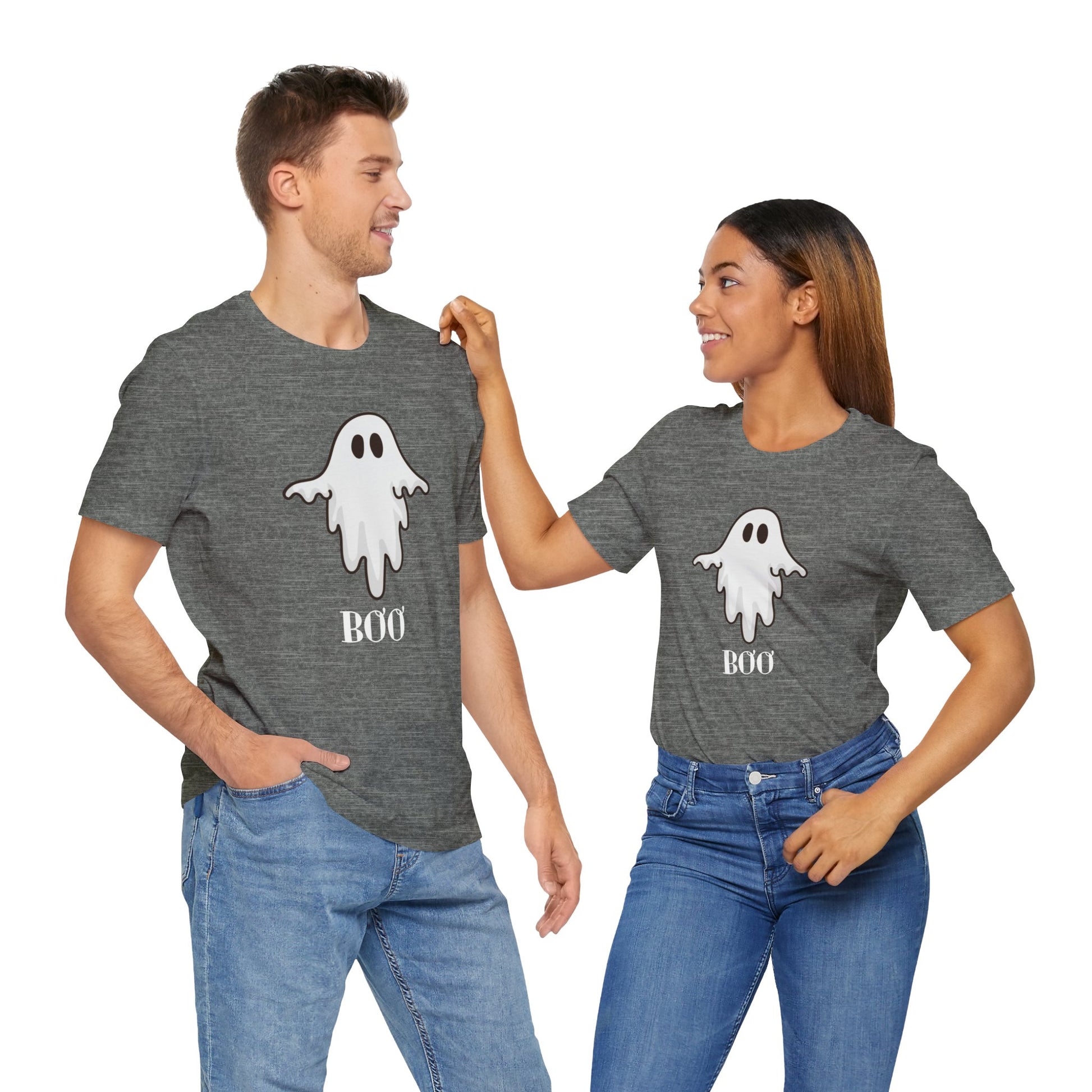 Halloween Ghost  TShirt,  Cute Ghost Shirt, Spooky Season Tee, Halloween Party T-Shirt, Autumn Style T Shirt, Trick or Treating Style, T-Shirt Printify   