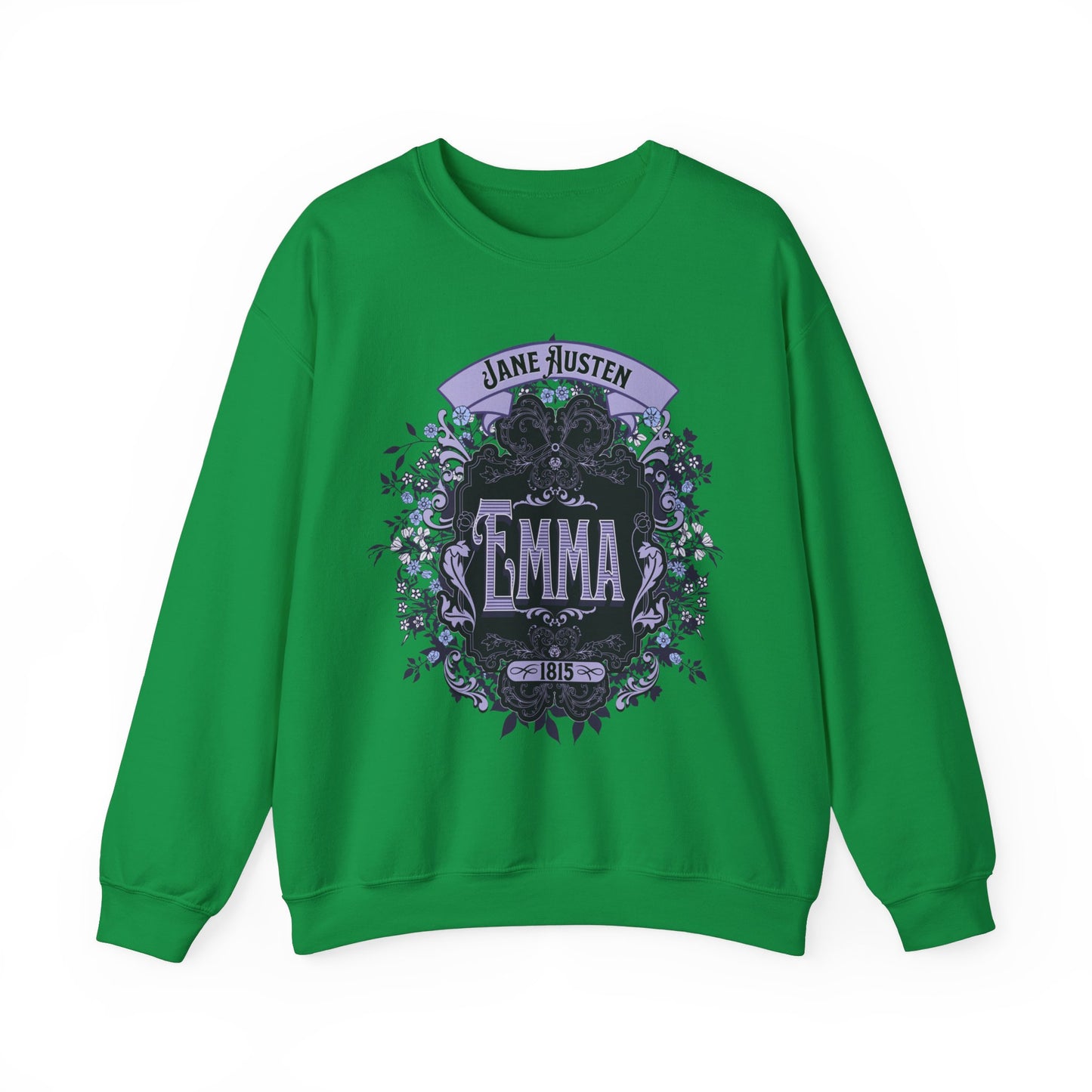 Jane Austen Sweatshirt, Emma Historical Romance Sweater, Bookish Literary Jane Austen Fan Art Gift, Gift for Her, Bookclub Shirt Sweatshirt Printify S Irish Green 