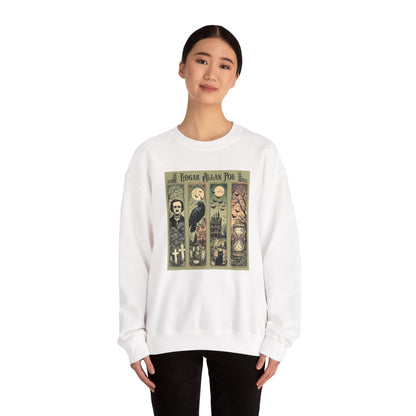Edgar Allan Poe Sweatshirt The Raven Nevermore Gothic Horror Sweater Dark Academia Macabre Halloween Gift for Book Lovers Birthday Christmas Sweatshirt Printify