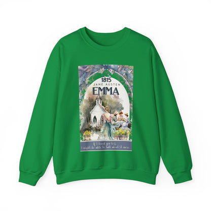 Jane Austen Sweatshirt, Emma Historical Romance Sweater, Bookish Literary Jane Austen Fan Art Gift, Gift for Her, Bookclub Shirt Sweatshirt Printify S Irish Green 