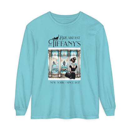 Breakfast at Tiffany's Shirt Audrey Hepburn Gift Girls Weekend Trip Shirt Gift for Bridal Shower Birthday Gift Party Favors Cruise T Shirt Long-sleeve Printify Chalky Mint S 