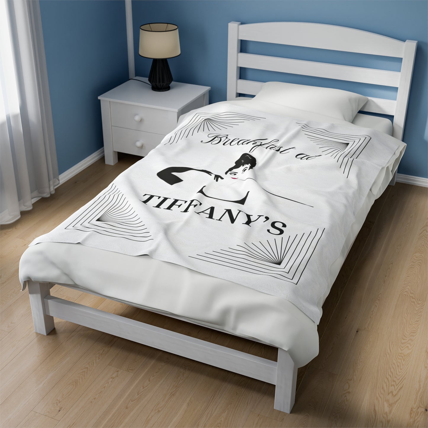 Breakfast at Tiffany's T & Co Throw Blanket, Soft Classic Audrey Hepburn, Book Lover Reading, Movie Watching Blanket, Truman Capote Fan Gift All Over Prints Printify   