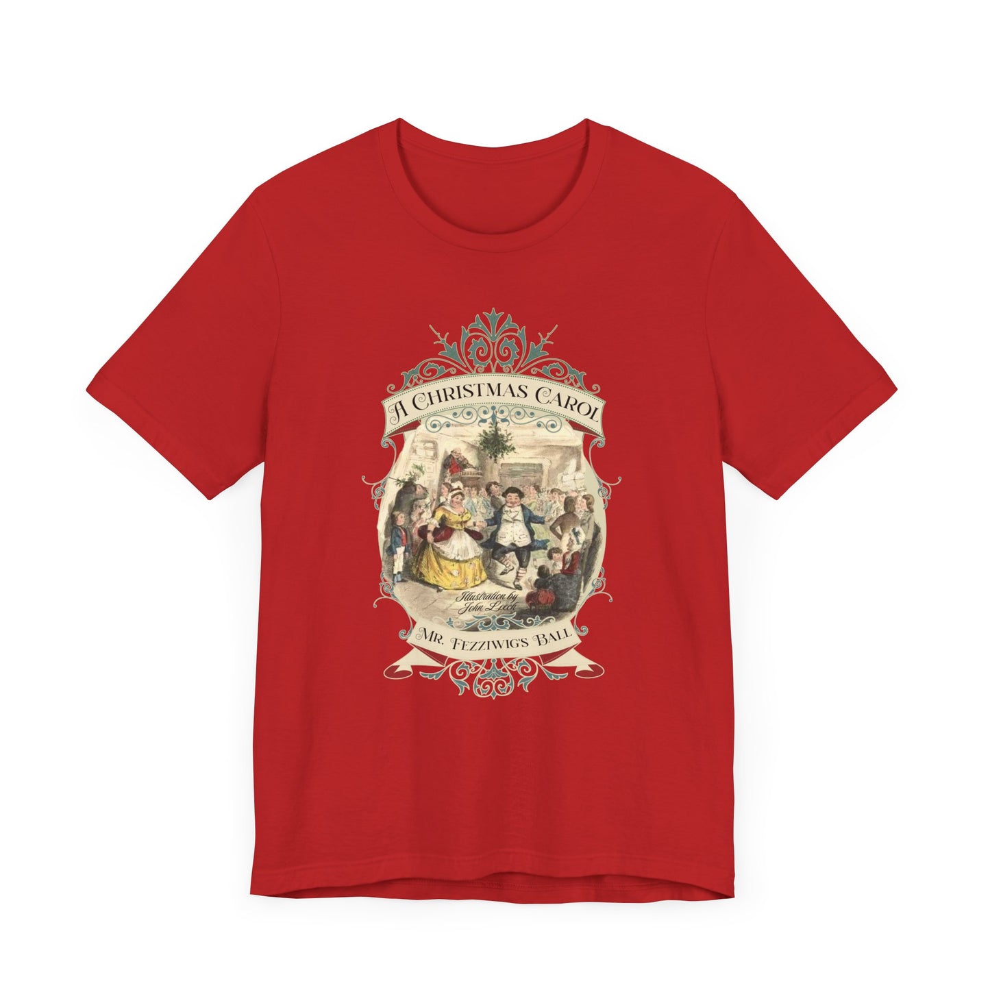 A Christmas Carol TShirt, Vintage Charles Dickens Victorian, Scrooge Fezziwig's Ball, Holiday Tradition X-Mas Movie T-shirt Bookish Christmas T-Shirt Printify   