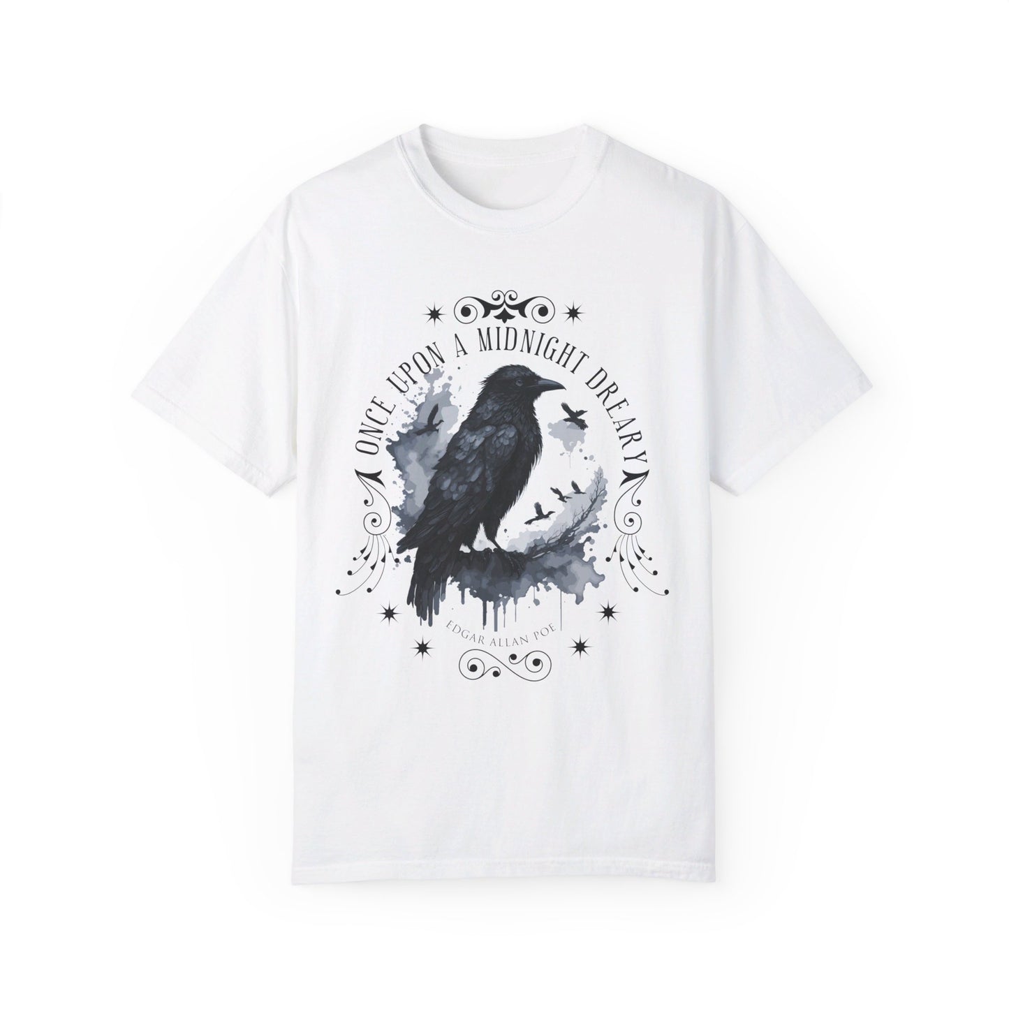 Edgar Allan Poe Shirt, The Raven Nevermore Poet, Poetry Lover Tee, Book, Reading Lover Shirt, Gothic, Light Academia Gifts, Comfort Colours T-Shirt Printify White S 