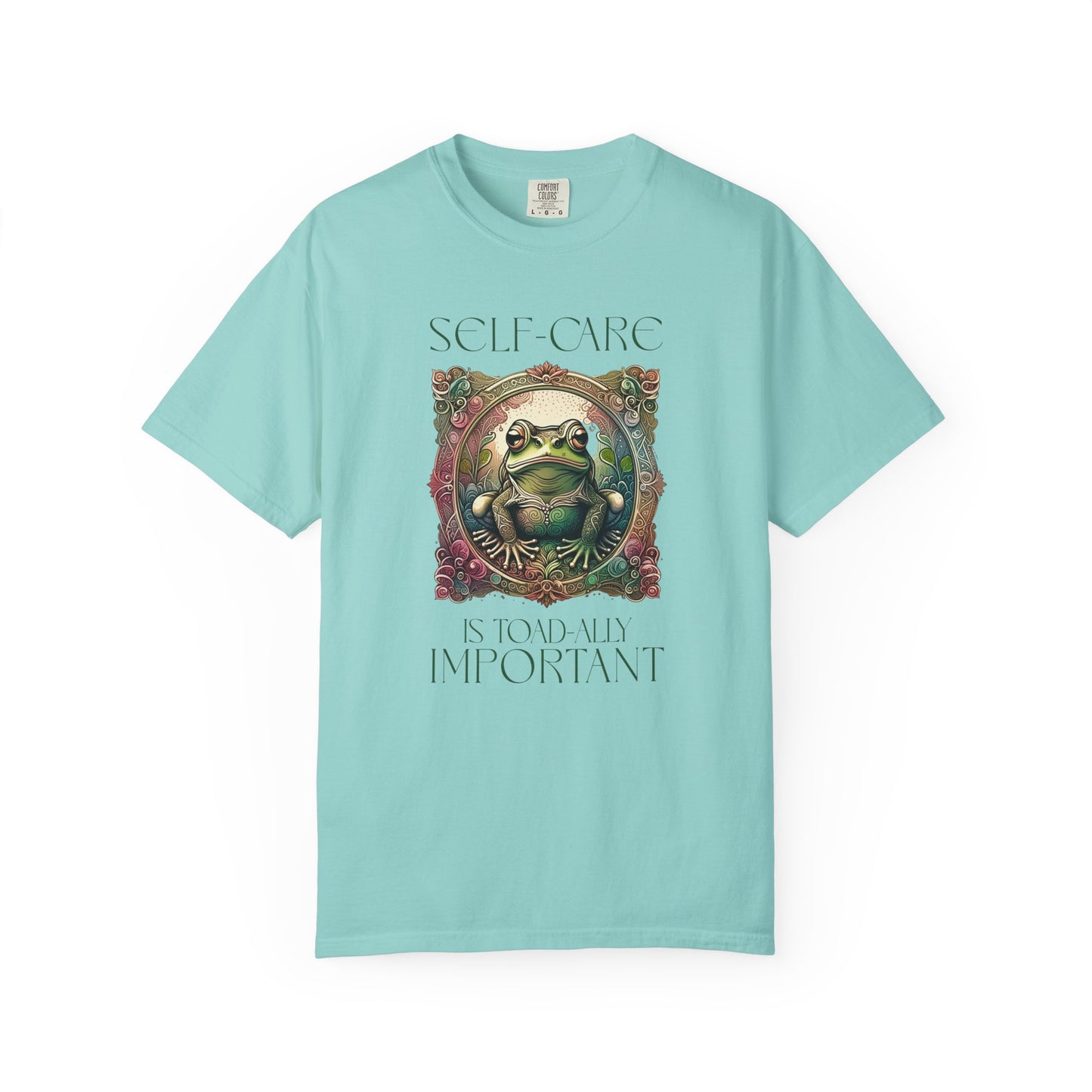 Green Yoga Frog Self-Care Is Toad-ally Important Unisex T-Shirt, Casual Wear, Highlander Fan Gift, T-Shirt Printify Chalky Mint S