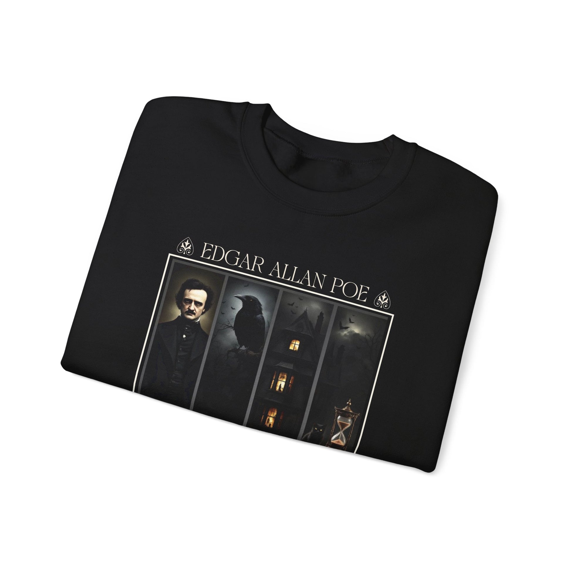 Edgar Allan Poe Sweatshirt The Raven Nevermore Gothic Horror Sweater Dark Academia Macabre Halloween Gift for Book Lovers Birthday Christmas Sweatshirt Printify
