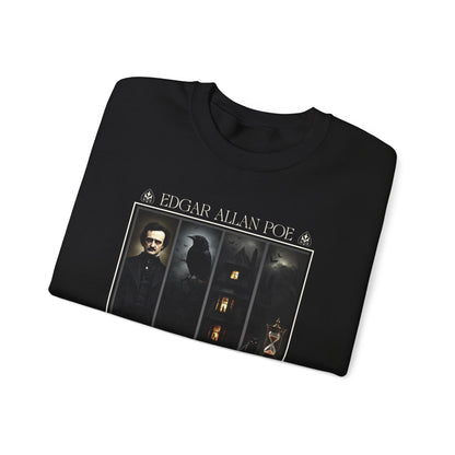 Edgar Allan Poe Sweatshirt The Raven Nevermore Gothic Horror Sweater Dark Academia Macabre Halloween Gift for Book Lovers Birthday Christmas Sweatshirt Printify