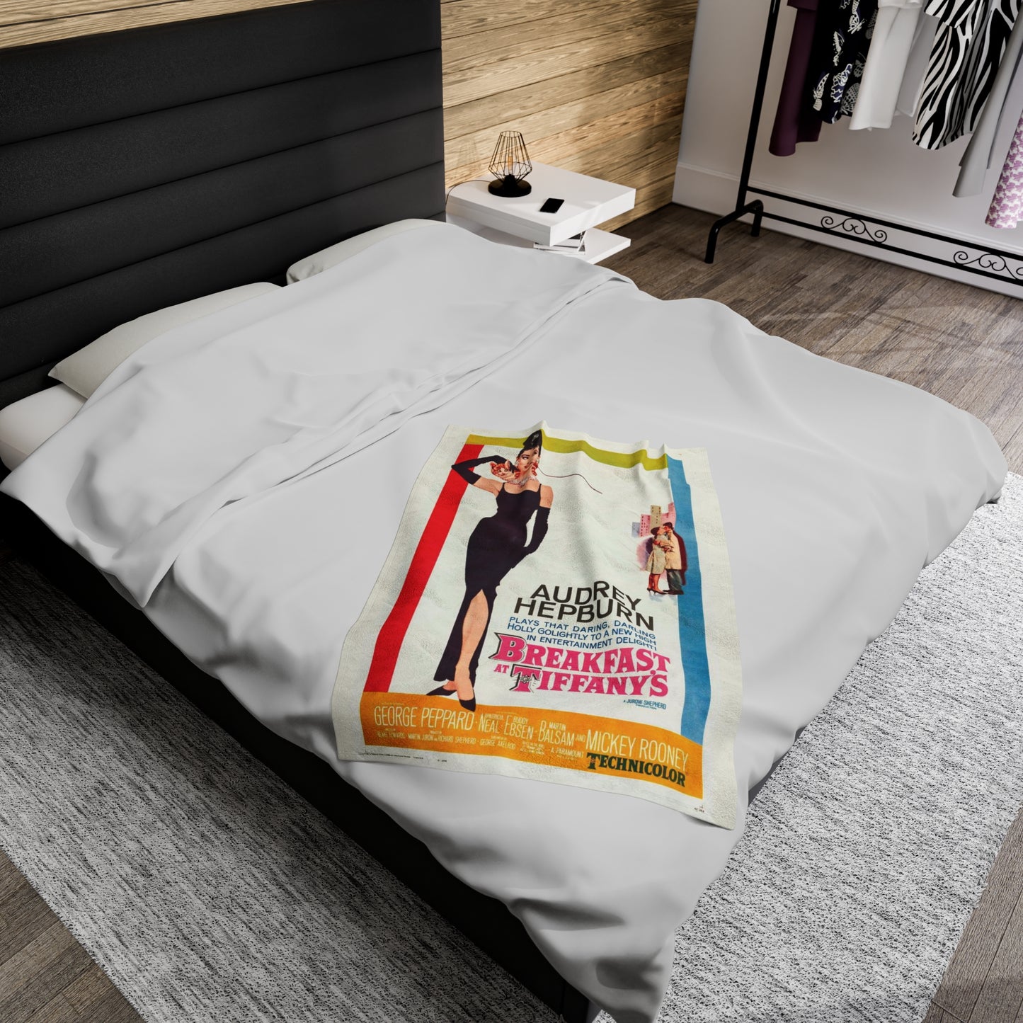 Breakfast at Tiffany's T & Co Throw Blanket, Soft Classic Audrey Hepburn, Book Lover Reading, Movie Watching Blanket, Truman Capote Fan Gift All Over Prints Printify   