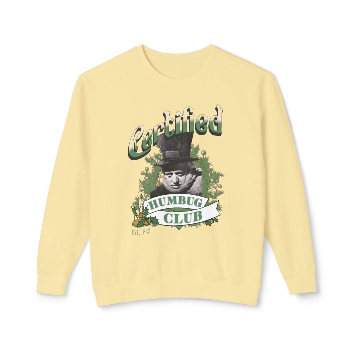 A Christmas Carol Sweatshirt Certified Humbug Club Crewneck, Funny Holiday Sweater, Unisex Gift, Casual Wear, Cozy Outfit, Christmas Jumper Sweatshirt Printify Butter S