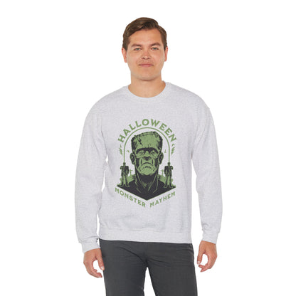 Vintage Halloween Frankenstein Monster Graphic Sweatshirt, Creepy Spooky Book Lover Gift, Horror Movie, Fall Festival Party Sweater. Sweatshirt Printify   