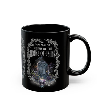 Edgar Allan Poe Coffee Mug The Raven The Fall Of The House of Usher Goth Haunting Horror Movie Books Dark Academia Halloween Bookclub Gift Mug Printify   