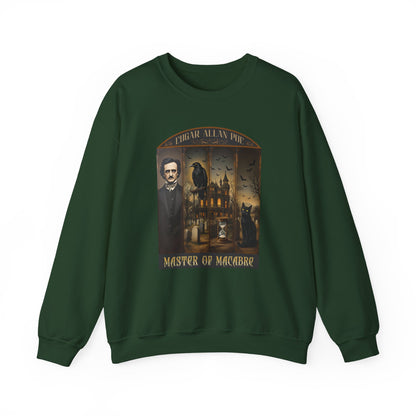 Edgar Allan Poe Sweatshirt The Raven Nevermore Gothic Horror Sweater Dark Academia Macabre Halloween Gift for Book Lovers Birthday Christmas Sweatshirt Printify Forest Green S