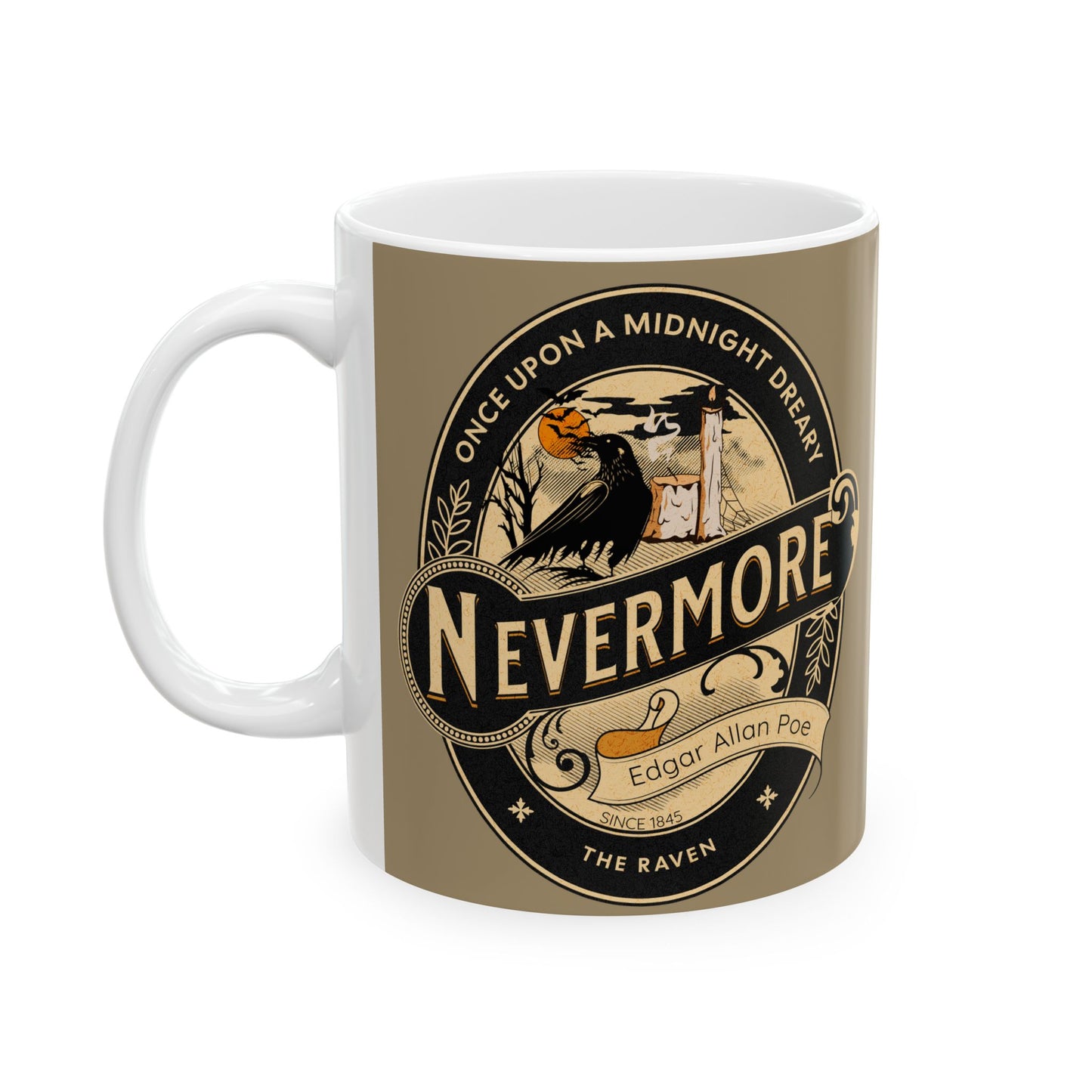 Edgar Allan Poe Coffee Mug Nevermore The Raven Coffee Cup Gift For Book Lover Reader Gifts For Gothic Dark Academia Bookish Birthday Gift Mug Printify   