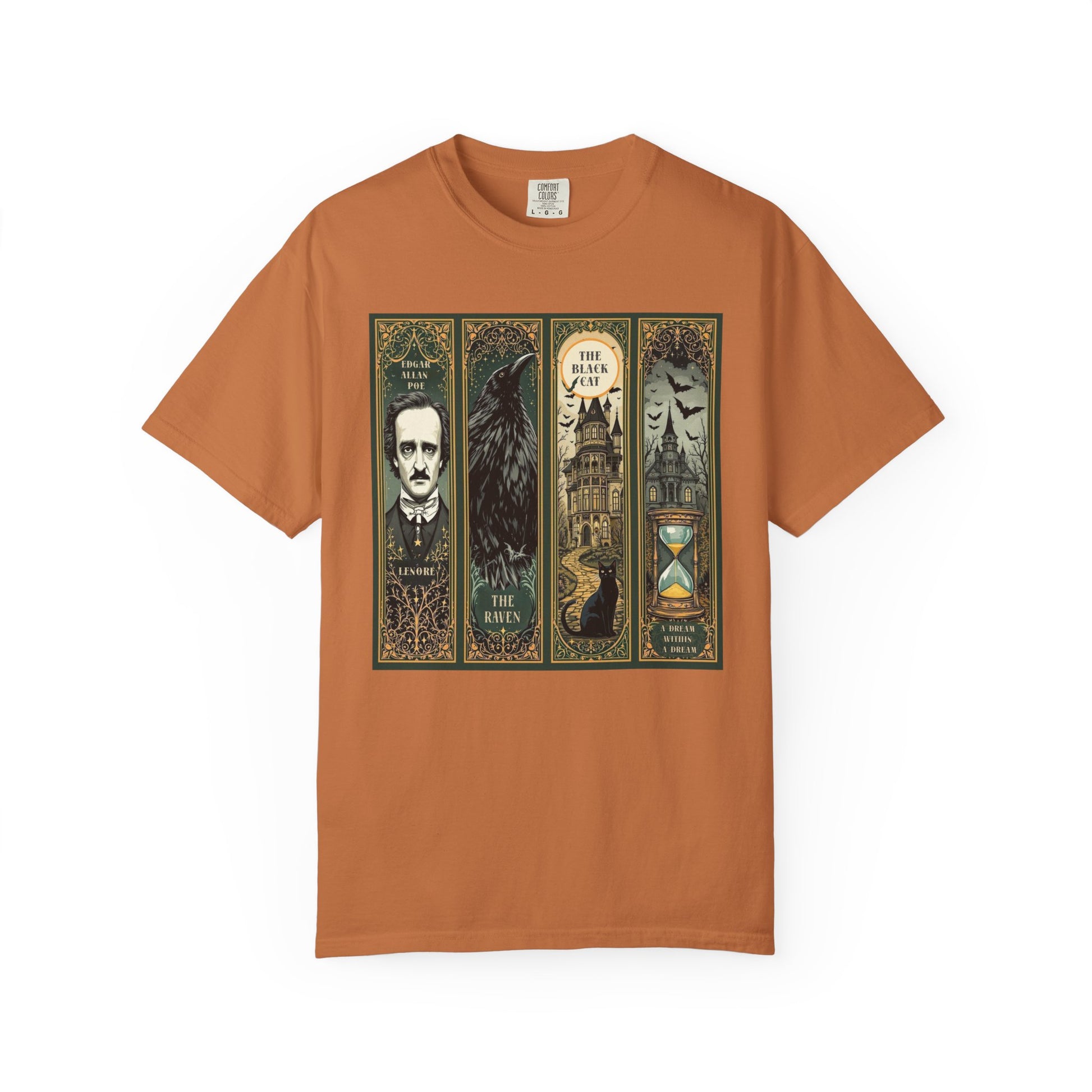 Edgar Allan Poe T-Shirt Gothic Graphic Tee The Raven Nevermore Quote Horror Literature Shirt Dark Academia Aesthetic Halloween Party Gift T-Shirt Printify Yam S