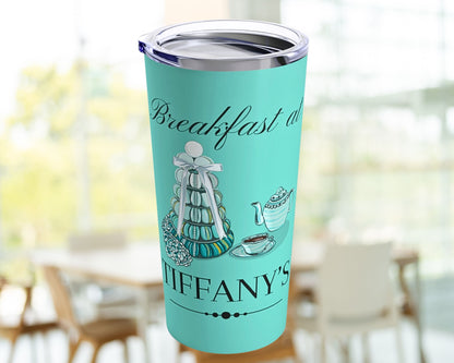 Breakfast at Tiffany's T & Co 20oz Tumbler, Classic Audrey Crew, Girls Brunching Weekend, Holly Golightly Fan Gift For Mom, Book Club Gift Mug Printify   