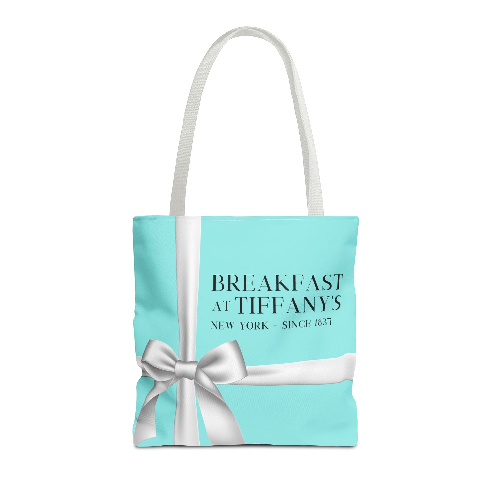 Personalized Breakfast At Tiffany's Tote Bag Retro Audrey Hepburn Theme Gift For Bridal Shower Party Favor Birthday Gift Bride Tote Bags Bags Printify 16" × 16'' White 