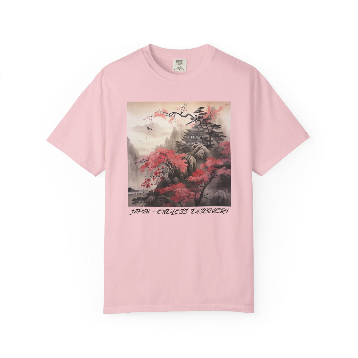 Japanese Mountain T-Shirt Pretty Sumi-e Style Japan Landscape Ink Painting Gift For Her Japanese Vacation Vintage Japanese Aesthetic Tee