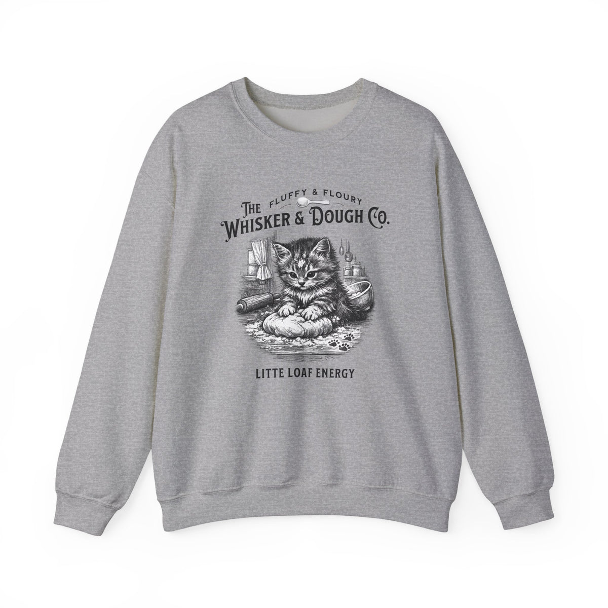 Whisker & Dough Co kitten illustration Sweatshirt | Little Loaf Energy