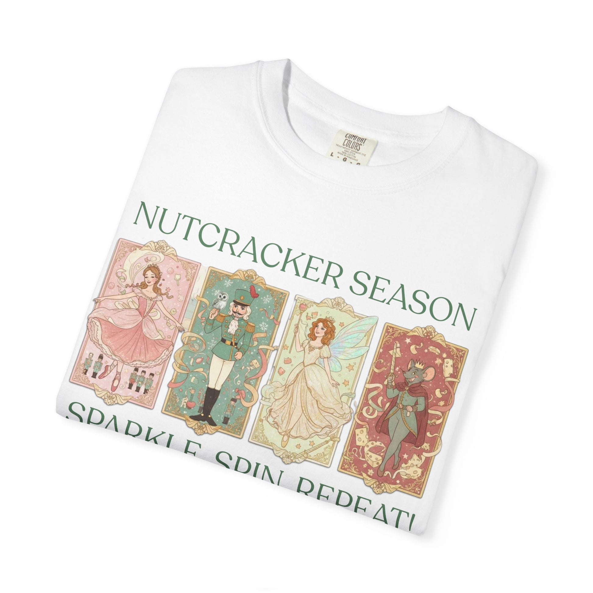Nutcracker Ballet T-Shirt, Sugar Plum Fairy Christmas Tee, Holiday Dance Shirt, Coquette Pastel Christmas Gift T-Shirt Printify