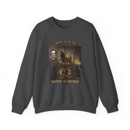Edgar Allan Poe Sweatshirt The Raven Nevermore Gothic Horror Sweater Dark Academia Macabre Halloween Gift for Book Lovers Birthday Christmas Sweatshirt Printify Dark Heather S