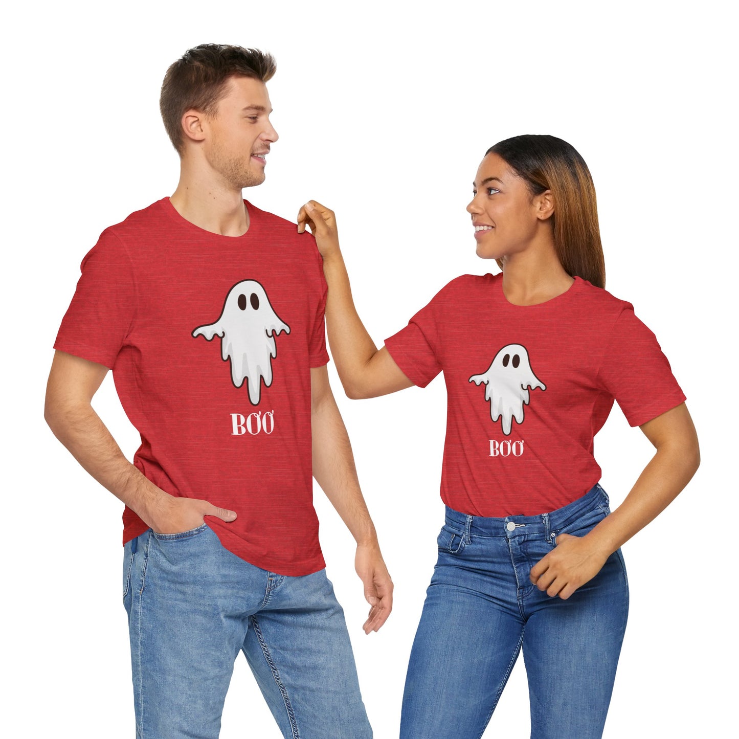 Halloween Ghost  TShirt,  Cute Ghost Shirt, Spooky Season Tee, Halloween Party T-Shirt, Autumn Style T Shirt, Trick or Treating Style, T-Shirt Printify   