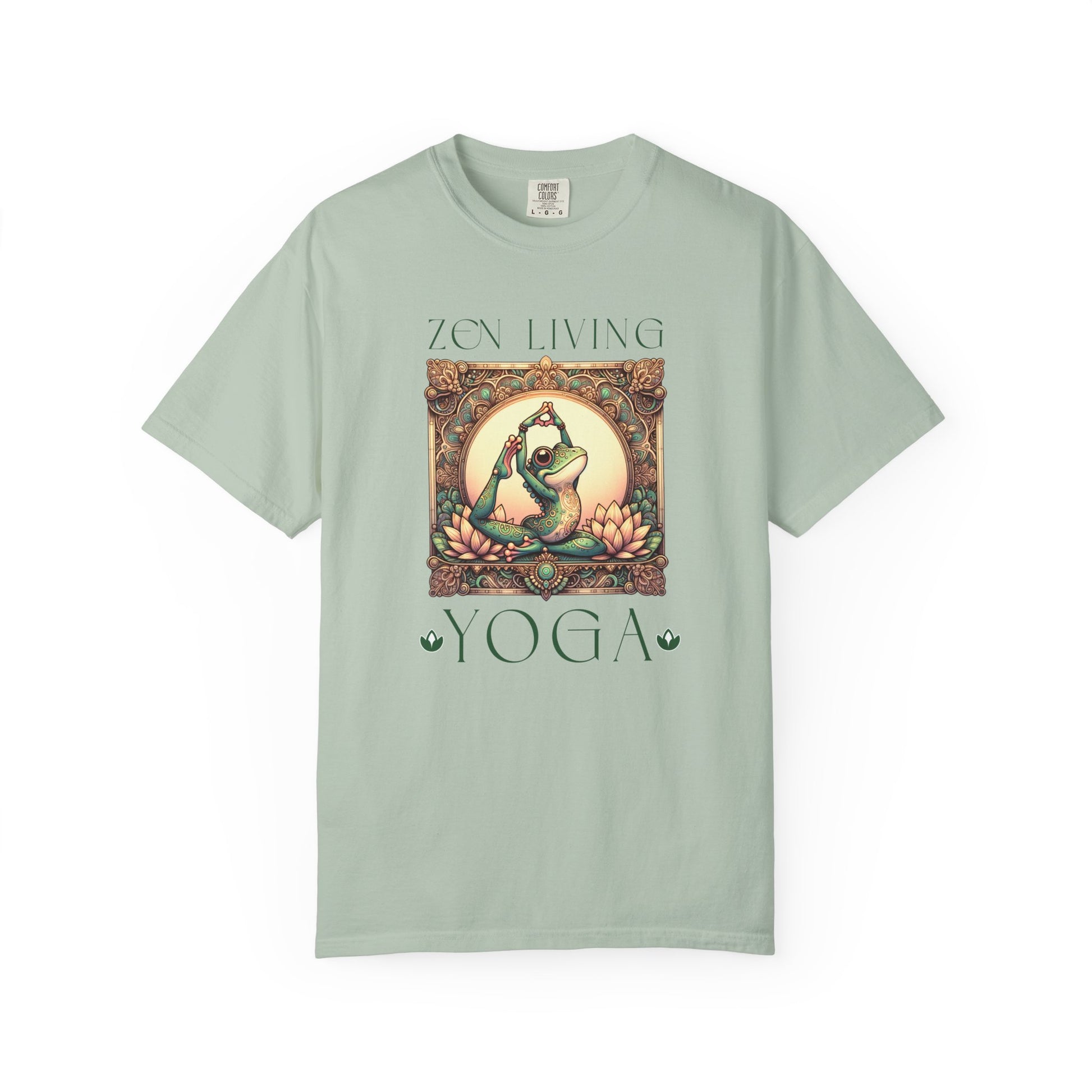 Green Yoga Frog Zen Living Unisex T-Shirt, Casual Wear, Highlander Fan Gift, T-Shirt Printify Bay S