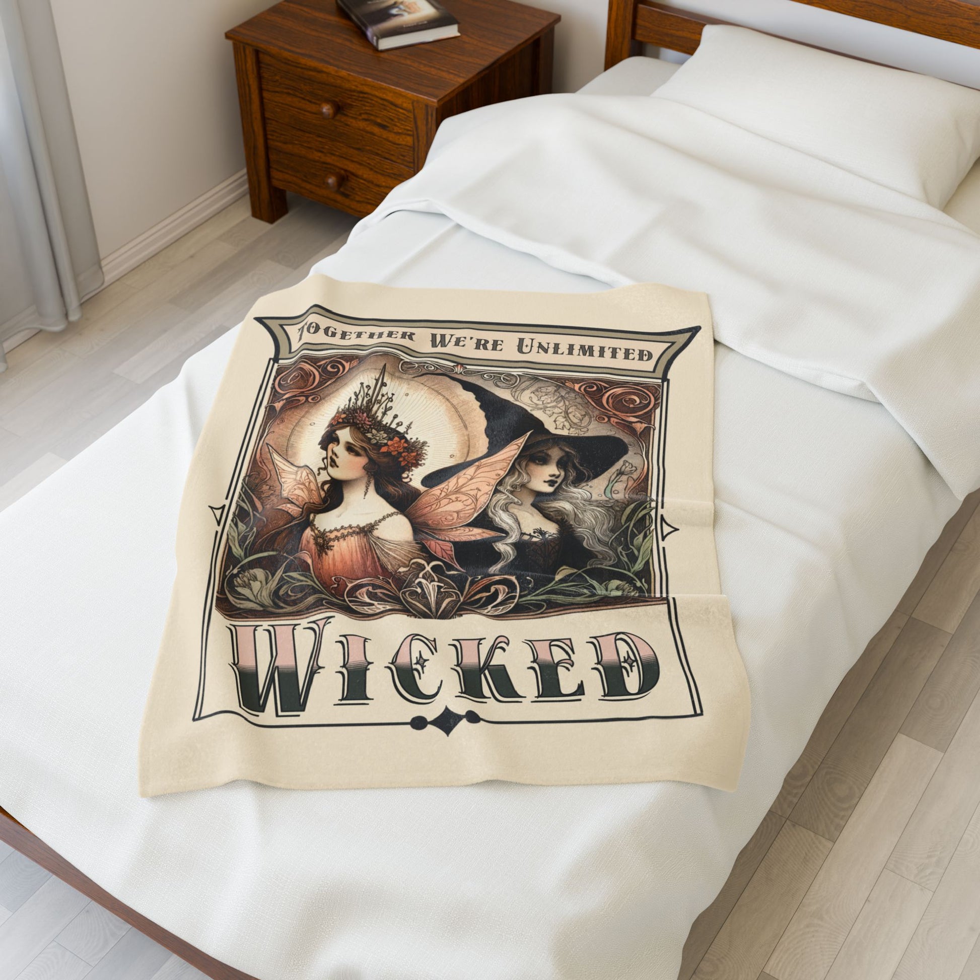 Wicked Velveteen Blanket - Perfect for Book Lovers, Gifts for Sisters, Home Decor, Reading Nook, Cozy Nights All Over Prints Printify