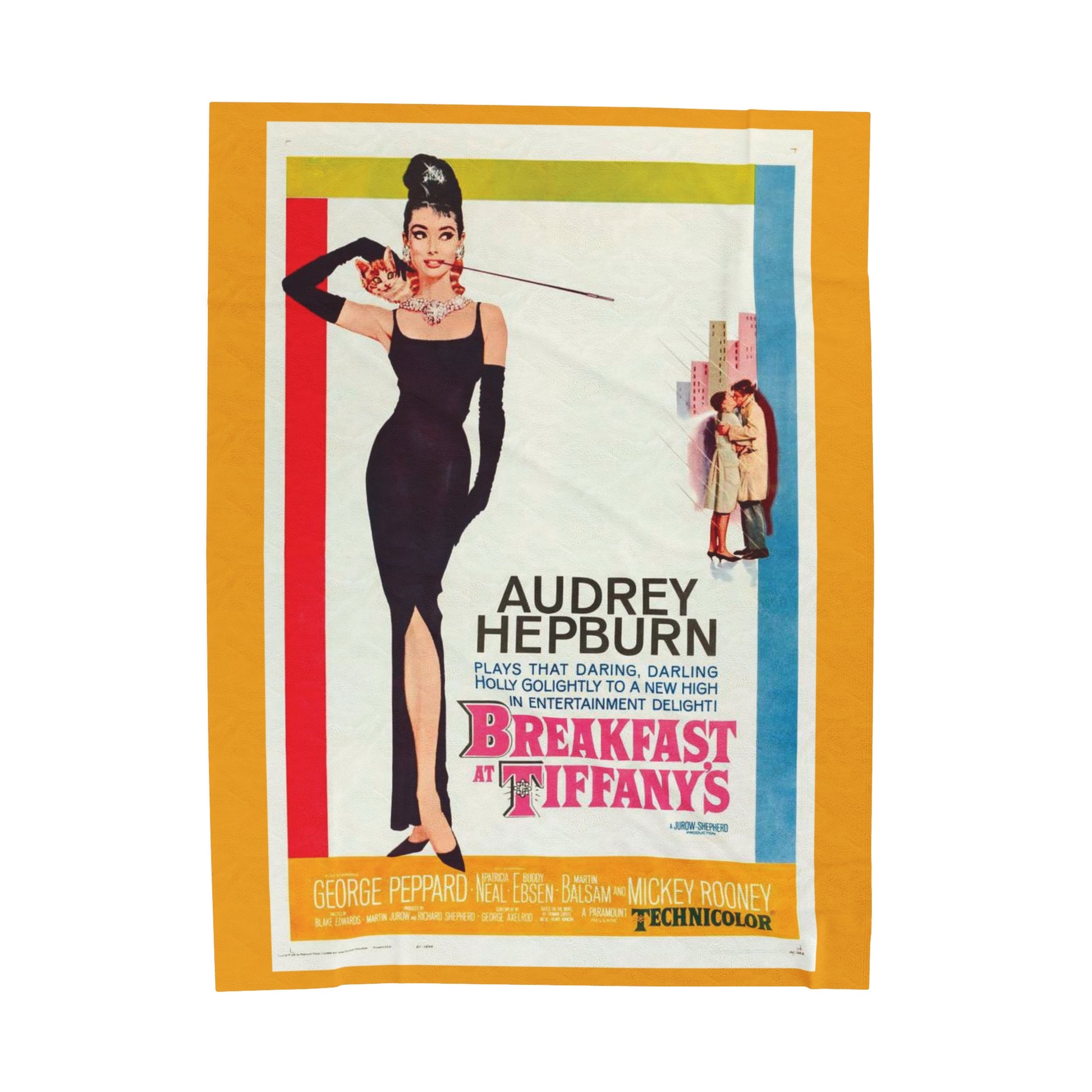 Breakfast at Tiffany's T & Co Throw Blanket, Soft Classic Audrey Hepburn, Book Lover Reading, Movie Poster Blanket, Truman Capote Fan Gift All Over Prints Printify 60" × 80"  