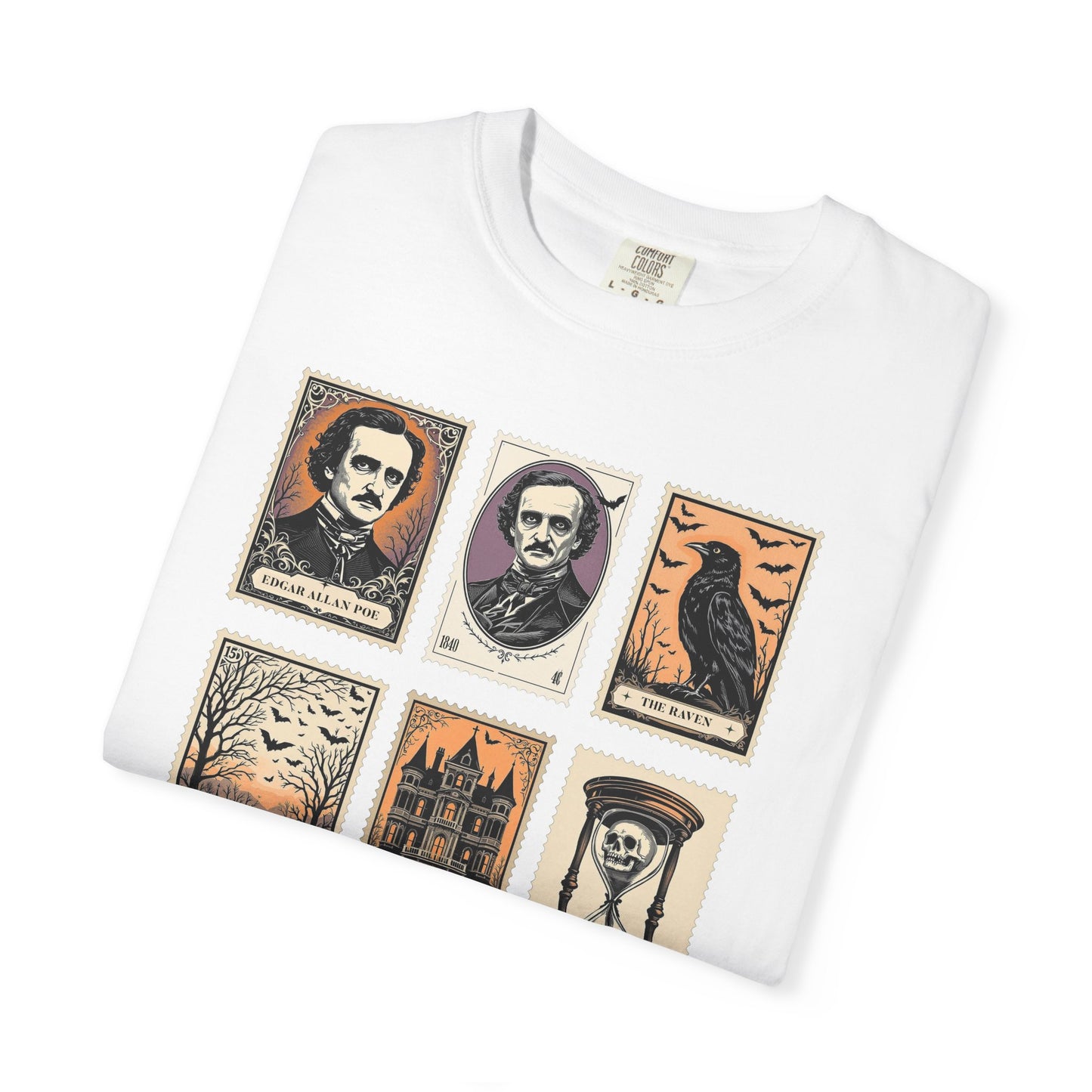 Edgar Allan Poe T-Shirt Gothic Graphic Tee The Raven Nevermore Quote Horror Literature Shirt Dark Academia Aesthetic Halloween Party Gift T-Shirt Printify