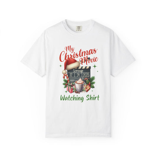 Custom Christmas Movie Watching Shirt, Holiday Movie Sweatshirt, Funny Gift For Her, Festive Shirts, Family Group Shirts, Xmas Keepsake Gift T-Shirt Printify White S
